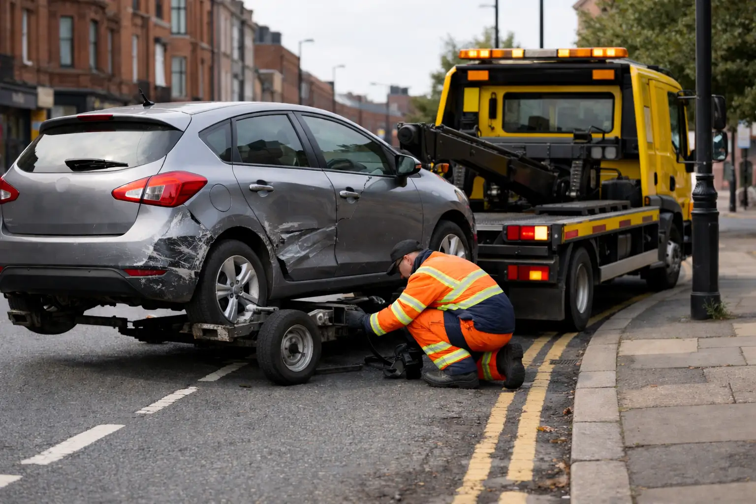 Car accident recovery tow truck UK