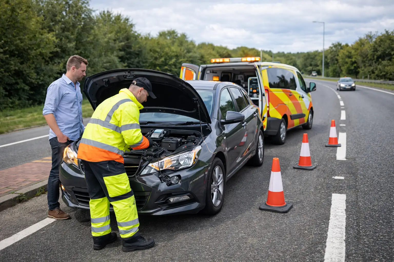 Roadside car breakdown emergency UK